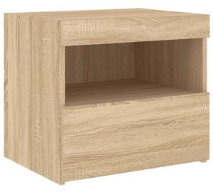 LED-es Éjjeliszekrény szett - Sonoma Tölgy - 2 db - 50x40x45 cm