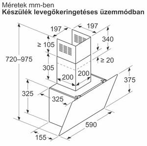 Bosch DWK65DK60 Kürtős páraelszívó, 550 m3/óra, 3 fokozat, TouchControl, A energiaosztály