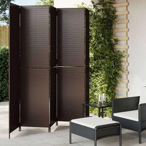 VidaXL Polyrattan Térelválasztó - Barna - 5 Panel - 245x200cm