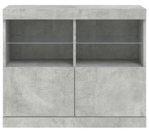 VidaXL LED Tálalószekrény - Beton Szürke - 81x37x67 cm