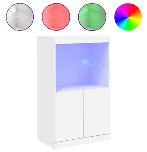 VidaXL LED-es Tálalószekrény - Fehér - 60,5x37x100 cm