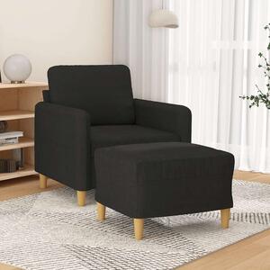 VidaXL fekete szövet kanapéfotel lábtartóval 60 cm