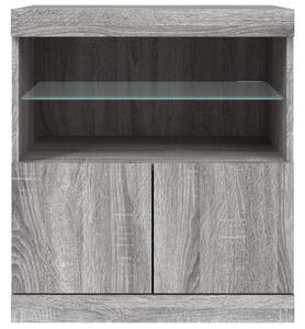 VidaXL LED-es Tálalószekrény - Sonoma Szürke - 60x37x67 cm