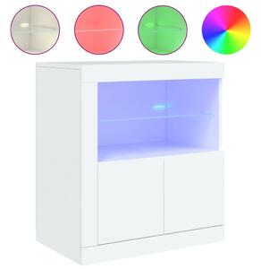 VidaXL LED-es Tálalószekrény - Fehér - 60,5x37x67 cm