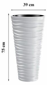 Prosperplast Dekoratív Virágcserép - Magas, 39x75 cm, Fehér