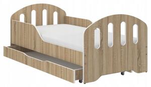 SMILE Gyerekágy matraccal és ágyneműtartóval 160 x 80 cm Sonoma tölgyfa