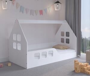 Montessori Házikó gyerekágy 160 x 80 cm fehér - balos