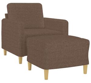 VidaXL barna szövet kanapéfotel lábtartóval 60 cm