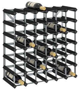 VidaXL fekete tömör fenyőfa bortartó állvány 42 palackhoz