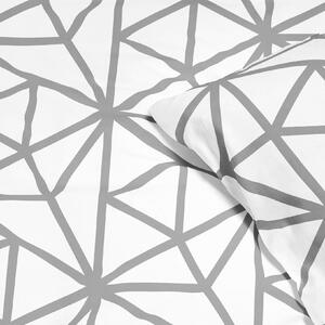 Goldea pamut ágyneműhuzat - szürke geometriai alakzatok fehér alapon 140 x 200 és 70 x 90 cm