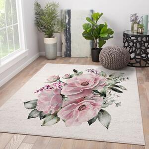 Rózsaszín-krémszínű mosható szőnyeg 80x140 cm New Carpets – Oyo home