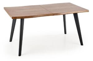 Asztal Houston 1451, Fekete, Tölgy, 75x80x120cm, Hosszabbíthatóság, Közepes sűrűségű farostlemez, Fém