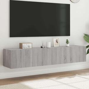 VidaXL 2 db szürke sonoma fali TV-szekrény LED-ekkel 80x35x31 cm