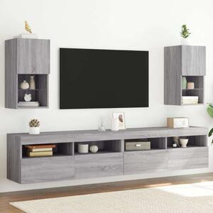 VidaXL 2 db szürke sonoma TV-szekrény LED lámpákkal 30,5x30x60 cm
