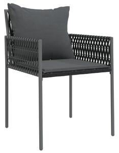 VidaXL 2 db fekete polyrattan kerti szék párnával 54 x 61 x 83 cm