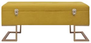 VidaXL mustársárga bársonypad tárolórekesszel 105 cm