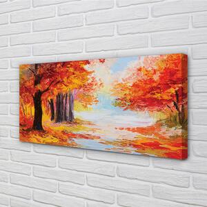 Canvas képek Őszi levelek a fa 100x50 cm