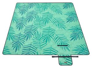 Nagy vízálló kemping takaró, 200 x 200 cm, zöld trópusi mintával | SONGMICS