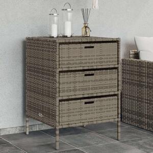 VidaXL szürke polyrattan kerti tárolószekrény 55 x 59 x 80 cm
