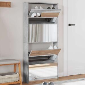 VidaXL Cipőszekrény - 4 Szintes - Tükörrel - 63x17x134 cm