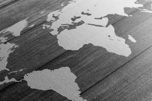 Parafa kép fekete fehér világ térkép fa háttéren