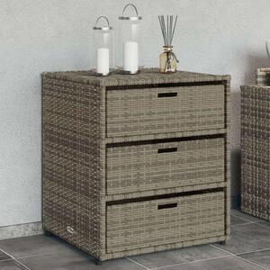 VidaXL szürke polyrattan kerti tárolószekrény 55 x 59 x 69 cm