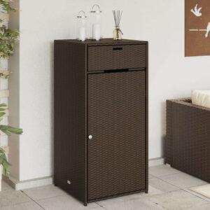 VidaXL Kerti Tárolószekrény - Polyrattan - Barna - 55x55x111cm