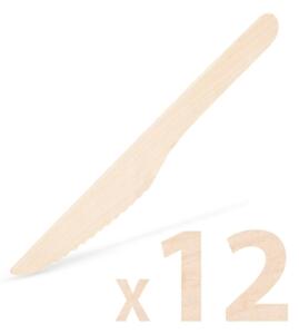 Fa evőeszköz készlet - kés - 12 db