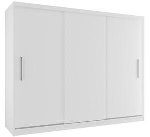 Tolóajtós szekrény 232 cm Belini fehér matt tükörrel SI SZP4/2/1W/3W/0/AL