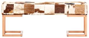 VidaXL barna valódi kecskebőr fércmű pad 110 cm