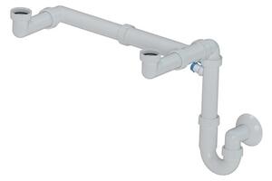 Mosogató szifon MULTI dupla gazdaságos ággal 6/4"x 40 mm fehér DREZSIFON6440VARIO