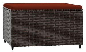 VidaXL 2 db barna polyrattan kerti lábtartó párnával