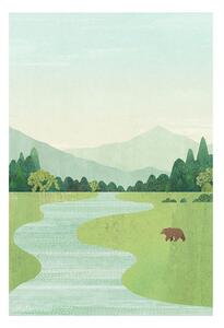 Poszter 30x40 cm Bear in the Meadow - Travelposter