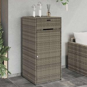 VidaXL szürke polyrattan kerti tárolószekrény 55 x 55 x 111 cm