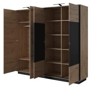 Kombinált szekrényt, artisan tölgy/fekete antracit, NUST 220