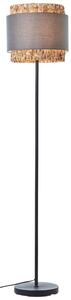 WATERLILLY állólámpa 160cm fekete/natúr/szürke, E27 1x60W - Brilliant-94552/22 akció
