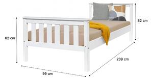 NÓRA egyszemélyes ágy 90x200 - fehér