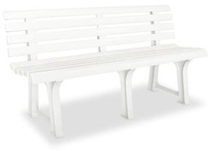 Fehér műanyag kerti pad 145,5 cm