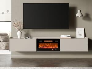 TV-állvány Charlotte 215, Edzett üveg, Laminált forgácslap, 36x200x32cm, Kasmír