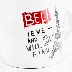 Bögre tányérral és kanállal, believe - PARIS