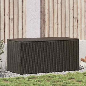 Barna polyrattan kerti tárolóláda 100 x 50 x 50 cm
