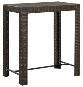 Barna polyrattan kerti bárasztal 100 x 60,5 x 110,5 cm