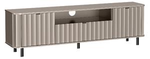 TV-állvány Larala 105, Közepes sűrűségű farostlemez, Laminált forgácslap, 57x196x41cm, Szürkés bézs
