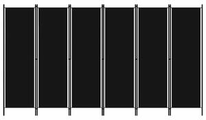Fekete 6 paneles paraván 300 x 180 cm