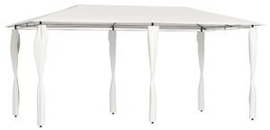 Krémszínű pavilon oszlop takarókkal 2,98x5,3x2,59 m 160 g/m²