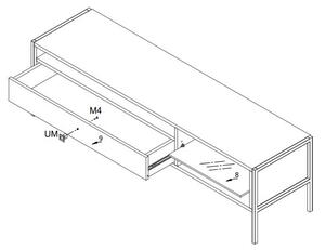 TV asztal/Kisszekrény Luigi L7 (artisan tölgy + fekete). 1043109