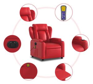 VidaXL bordó műbőr elektromos dönthető masszázsfotel