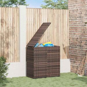 Barna polyrattan kerti párnatartó doboz 100 x 49 x 103,5 cm