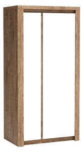Gardróbszekrény Etrmona 100, Laminált forgácslap, 197x98x59cm, Fényes fehér, Ribbeck tölgy