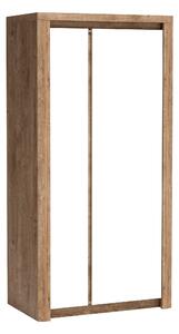 Gardróbszekrény Etrmona 100, Laminált forgácslap, 197x98x59cm, Ribbeck tölgy, Fényes fehér